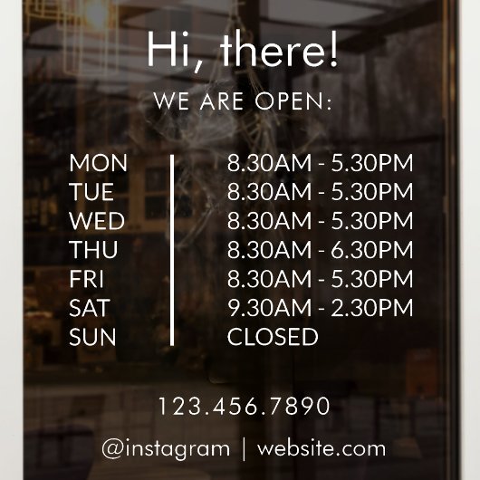 Custom Shop Eröffnung der Stunde Open Closed Busin Fensteraufkleber