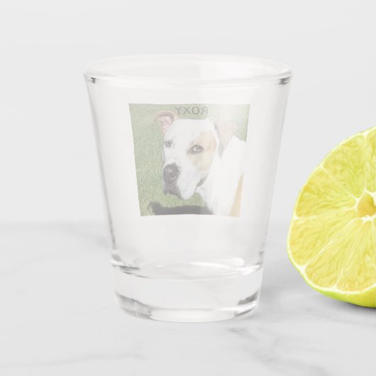 Custom Shot Glass mit Bild eines geliebten Haustie Schnapsglas (Rückseite)