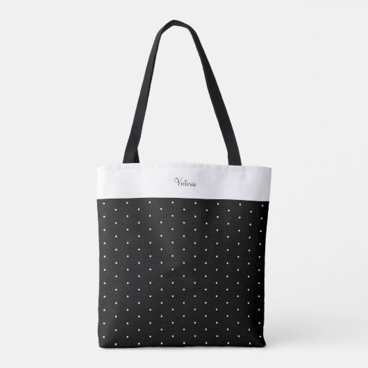 Custom Shoulder Tasche Polka Dots Polka Schwarz (Rückseite)