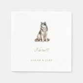 Custom Siberian Huskey Pet Wedding Napkins Serviette (Vorderseite)