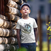 Custom Siberian Husky Animal Art | Blau Lila T-Shirt