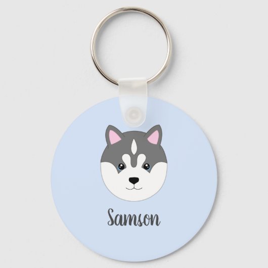 Custom Siberian Husky Dog Key Chain Schlüsselanhänger (Vorderseite)