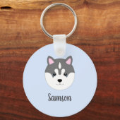 Custom Siberian Husky Dog Key Chain Schlüsselanhänger (Vorderseite)