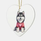 Custom Siberian Husky Dog Valentine Keramik Ornament (Links)
