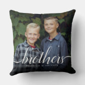 Custom Siblers Brothers Foto Handwriting Kissen (Rückseite)