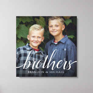 Custom Siblers Brothers Foto Handwriting Leinwanddruck