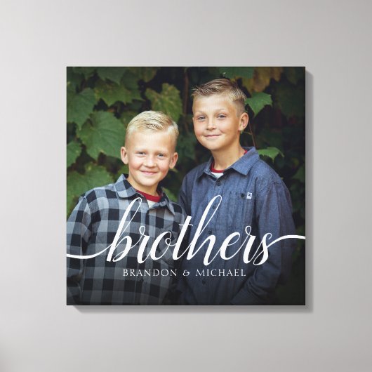 Custom Siblers Brothers Foto Handwriting Leinwanddruck (Vorderseite)