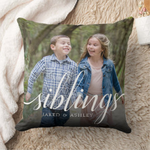 Custom Siblons Brother Sister Foto Handwriting Kissen