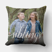 Custom Siblons Brother Sister Foto Handwriting Kissen (Vorderseite)