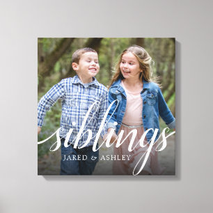 Custom Siblons Brother Sister Foto Handwriting Leinwanddruck