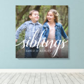 Custom Siblons Brother Sister Foto Handwriting Leinwanddruck (Insitu (Holzboden))