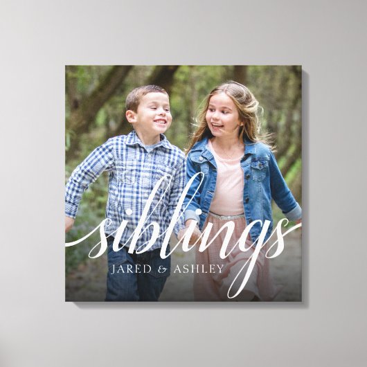 Custom Siblons Brother Sister Foto Handwriting Leinwanddruck (Vorderseite)