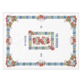 Custom Sicilian Majolica Tiles Extravagant Pomegra Tischdecke (Vorderseite (Horizontal))