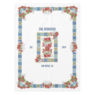 Custom Sicilian Majolica Tiles Extravagant Pomegra Tischdecke