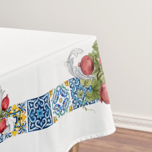 Custom Sicilian Majolica Tiles Extravagant Pomegra Tischdecke (Beispiel)