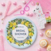 Custom Sicilian Majolica Tiles Floral Leafy Lemon Pappteller (Party)