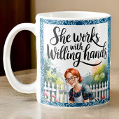 Custom Sie arbeitet mit Willing Hands Christliche  Kaffeetasse