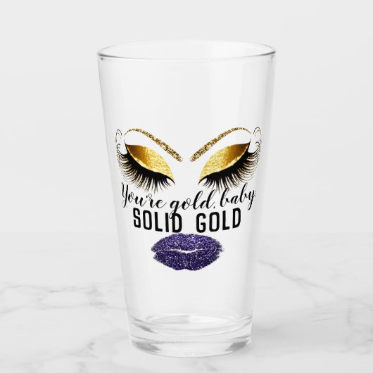 Custom Sie sind Gold Solid Gold Bierwerbung Glas (Vorderseite)