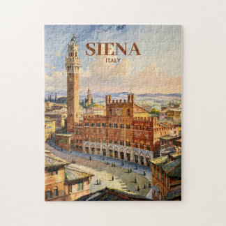 Custom Siena Italy Travel Vintage Piazza del Campo Puzzle