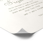 Custom Sign Monogram Wedding Guest Book Green Poster (Ecke)