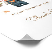 Custom Sign Pumpkin Rustic Fall Baby Dusche Poster (Ecke)