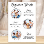 Custom Signature Drinks 3 Foto Dog Pet Hochzeit Poster<br><div class="desc">Signature Drinks von deinen Haustieren! Bringen Sie Ihren besten Hund, die beste Katze und jedes Haustier in Ihre Hochzeit mit einem eigenen Bar für Ihre Gäste. Ideal für Hundeliebhaber, und ein spezielles Hundeschlitten Bar wird bei Ihrer Hochzeit ein Hit sein. Einfach aber elegant weiß mit Eukalyptus-Blätter. Unser Signatur-Getränkeschild verfügt über...</div>