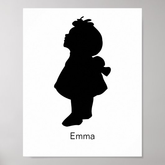 CUSTOM-Silhouette, Muttertagsgeschenk, Kind Silhou Poster (Vorne)
