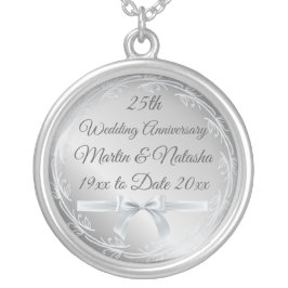 Custom Silver 25. Jubiläum Geschenke für Ehefrau a Versilberte Kette