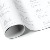 Custom Silver and White Bridge and Groom Wedding Geschenkpapier (Rolleneckpunkt)