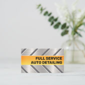 Custom Silver Bright Orange Car Service Cool Visitenkarte (Stehend Vorderseite)