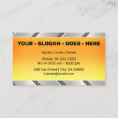 Custom Silver Bright Orange Car Service Cool Visitenkarte (Rückseite)