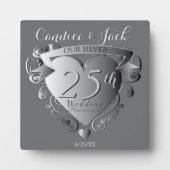 Custom Silver Color Wedding Anniversary Emblem Fotoplatte (Vorderseite)