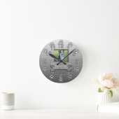 Custom Silver Dog Photo Memorial Runde Wanduhr (Zuhause)