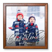 Custom Silver Family Foto Script Weihnachten