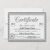 Custom Silver Gift Certificate for Invasion Einladung (Vorderseite)