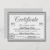 Custom Silver Gift Certificate for Invasion Einladung (Vorne/Hinten)