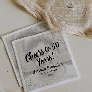 Custom Silver Glitzer Foto Geburtstagsparty Serviette