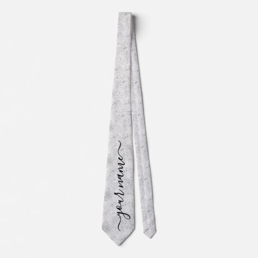 Custom Silver Glitzer Glitzern Neck Tie Krawatte (Vorderseite)