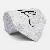 Custom Silver Glitzer Glitzern Neck Tie Krawatte (Gerollt)