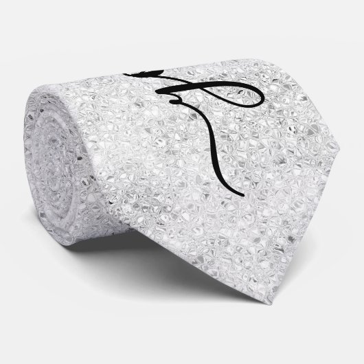 Custom Silver Glitzer Glitzern Neck Tie Krawatte (Gerollt)