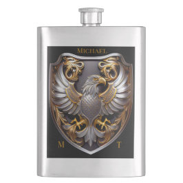 Custom Silver Gold Eagle Flask Flachmann