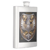 Custom Silver Gold Eagle Flask Flachmann (Rechts)