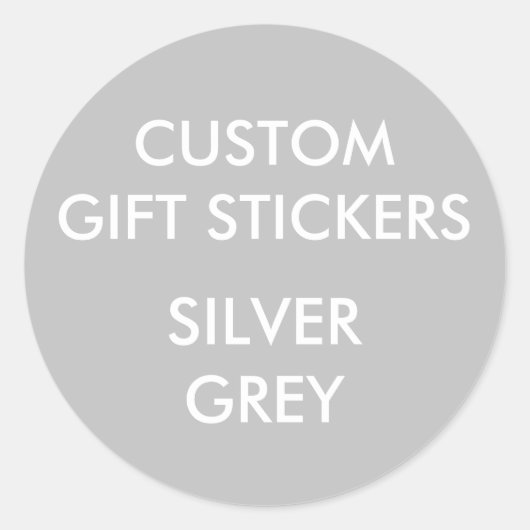 Custom SILVER GRAU ROUND Large Gift Stickers (Vorderseite)