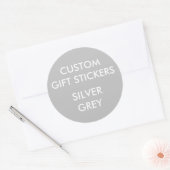 Custom SILVER GRAU ROUND Large Gift Stickers (Umschlag)