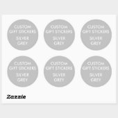 Custom SILVER GRAU ROUND Large Gift Stickers (Blatt)