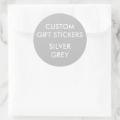 Custom SILVER GRAU ROUND Large Gift Stickers (Tasche)