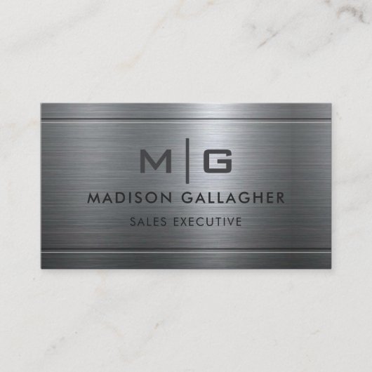 Custom Silver Gray Metal Beruflich Visitenkarte (Vorderseite)
