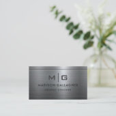 Custom Silver Gray Metal Beruflich Visitenkarte (Stehend Vorderseite)