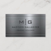 Custom Silver Gray Metal Beruflich Visitenkarte (Vorderseite)