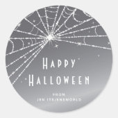 Custom Silver Gray Spider Web Halloween Stickers (Vorderseite)